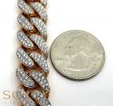 10k rose gold two sided diamond miami chain 30 inch 13.8mm 