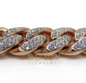 10k rose gold two sided diamond miami chain 30 inch 13.8mm 