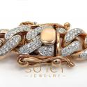 10k rose gold two sided diamond miami chain 30 inch 13.8mm 