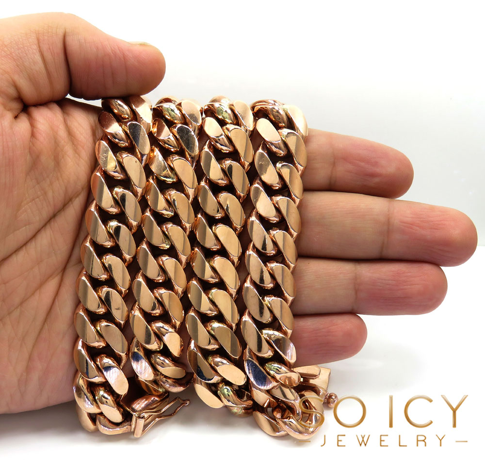 10k rose gold half kilo miami chain 30 inch 16.2mm 