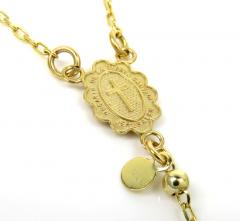 10k yellow gold smooth bead super skinny rosary chain 26 inch 3mm