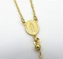 10k yellow gold smooth bead skinny rosary chain 26 inch 4mm