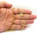 10k yellow gold smooth bead skinny rosary chain 26 inch 4mm