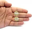 10k yellow gold two tone twelve disciples last supper earrings 