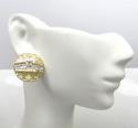 10k yellow gold two tone fancy last supper earrings 