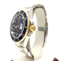 18k yellow gold and stainless steel mens rolex 40mm submariner watch 