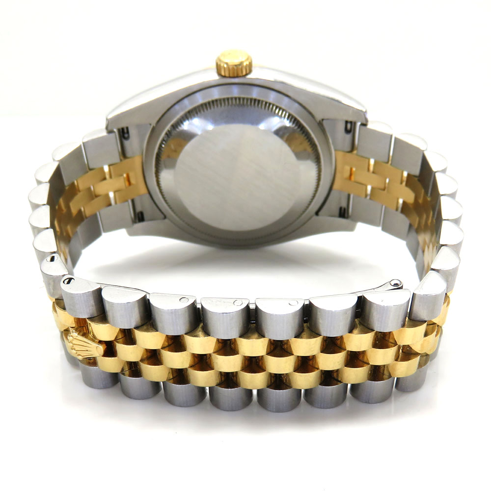 18k yellow gold and stainless steel mens rolex 36mm datejust watch 