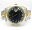 18k yellow gold and stainless steel mens rolex 36mm datejust watch 