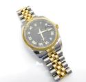 18k yellow gold and stainless steel mens rolex 36mm datejust watch