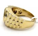 14k yellow gold diamond double arch presidential ring 0.45ct 