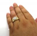14k yellow gold diamond double arch presidential ring 0.45ct 
