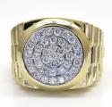 14k yellow gold diamond double arch presidential ring 1.05ct
