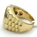 14k yellow gold diamond double arch presidential ring 1.05ct
