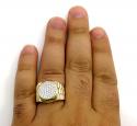 14k yellow gold diamond double arch presidential ring 1.05ct