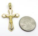 14k yellow and white gold two tone fancy edged cross 