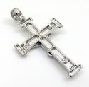 14k white gold bold italian jesus cross 