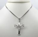 14k white gold bold italian jesus cross 