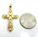 14k yellow and white gold 3d pop up cross 