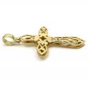 14k yellow and white gold 3d pop up cross 