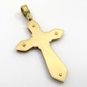 14k yellow and white gold 3d pop up cross 