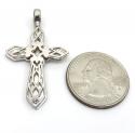 14k yellow and white gold 3d pop up cross 