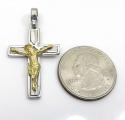 14k white and yellow gold two tone boxed cross 