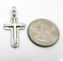 14k white gold stacked italian cross