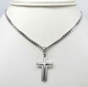14k white gold stacked italian cross