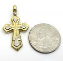 14k yellow and white gold two tone sword cross