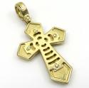 14k yellow and white gold two tone sword cross 