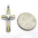 14k yellow and white gold two tone italian cross