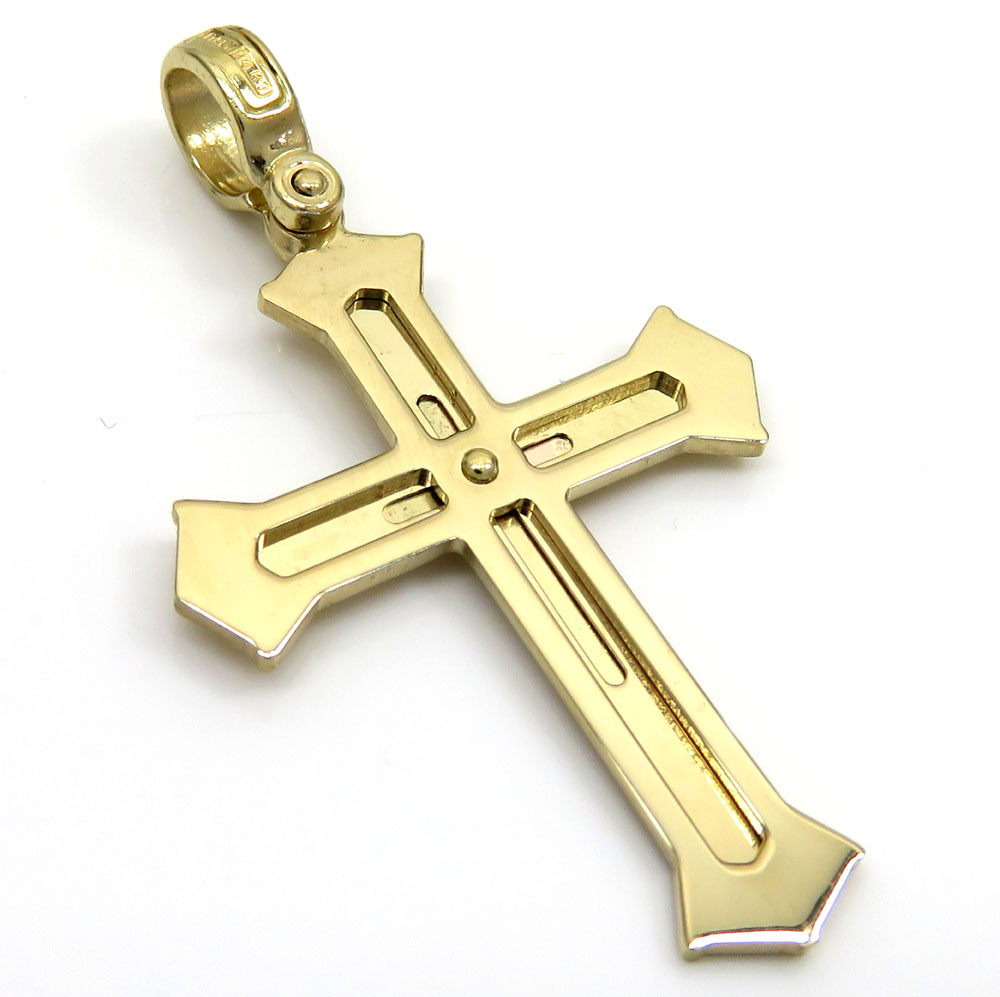 14k yellow gold triple stack pendant 