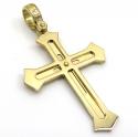 14k yellow gold triple stack pendant 