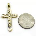 14k yellow and white gold two tone pop up stencil cross 