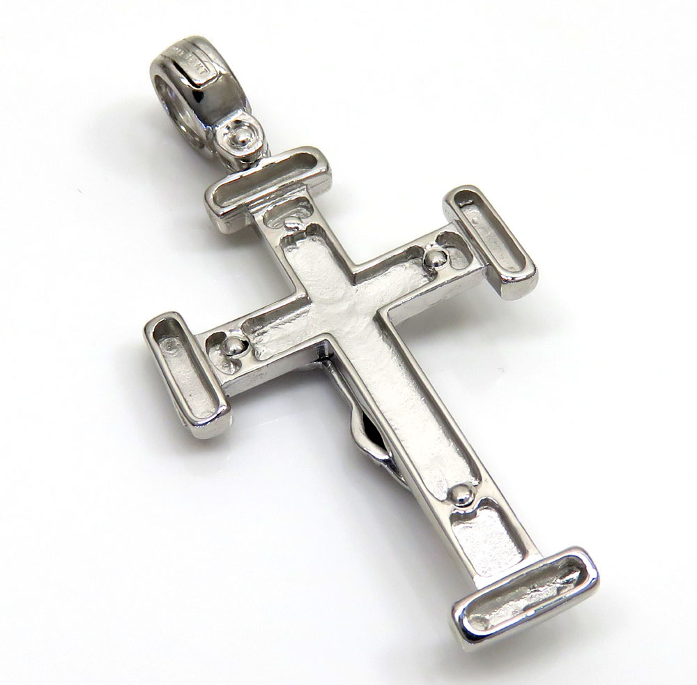 14k yellow and white gold two tone jesus cross 