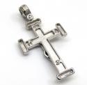 14k yellow and white gold two tone jesus cross 