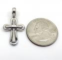14k white gold italian bubble cross 