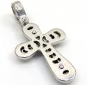 14k white gold italian bubble cross 