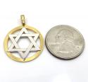 14k yellow and white gold two tone medium star of david pendant 
