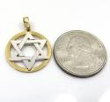 14k yellow and white gold two tone small star of david pendant 