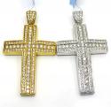 14k yellow or white gold three row cross 2.15ct