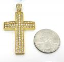 14k yellow or white gold three row cross 2.15ct