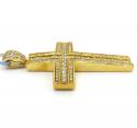 14k yellow or white gold three row cross 2.15ct