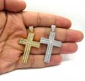 14k yellow or white gold three row cross 2.15ct