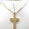 14k yellow or white gold three row cross 2.15ct