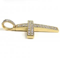 14k yellow gold two row cross 3.29ct