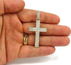 14k yellow gold two row cross 3.29ct