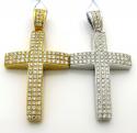 14k yellow or white gold 3x3 row vs diamond cross 1.02ct