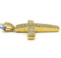 14k yellow or white gold 3x3 row vs diamond cross 1.02ct