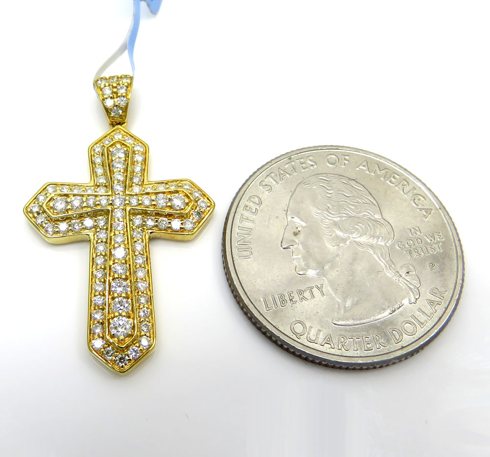 14k yellow or white gold diamond sword cross 0.85ct - Image 3